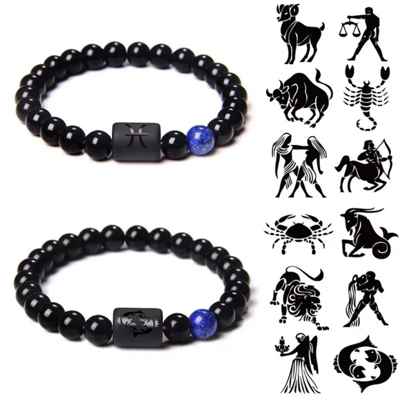 PISCES Beaded Bracelet 8mm Beads - Picture 3 of 5